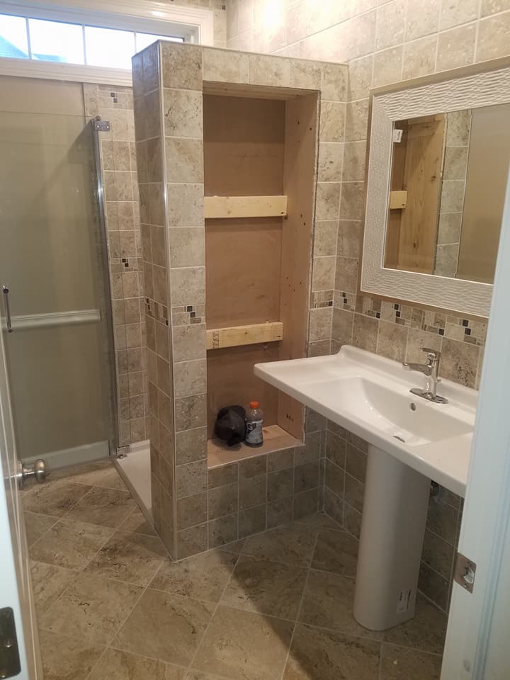 Bathroom drywall renovation